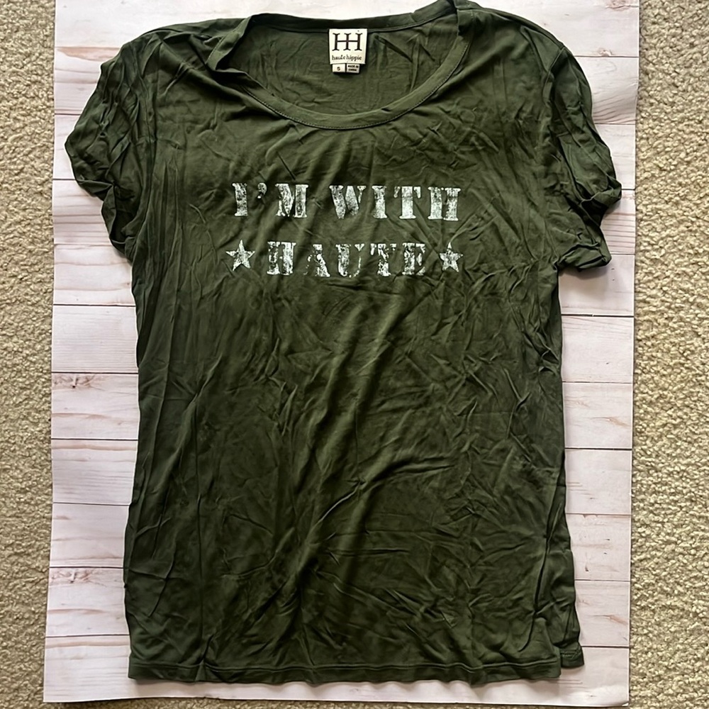 Haute Hippie green Tshirt small